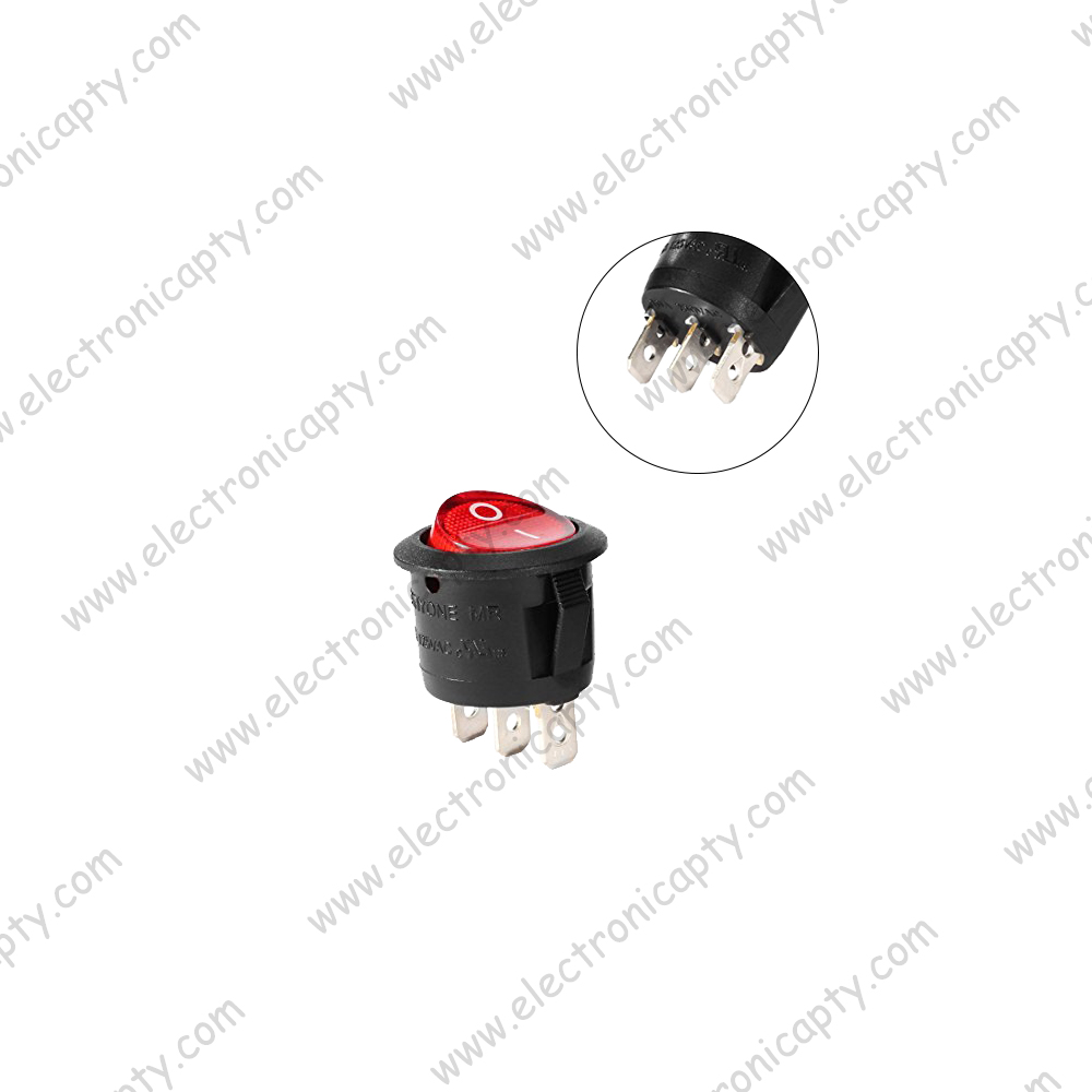 BOTONES E INTERRUPTORES : Mini Interruptor Redondo Rojo SPDT 2 posiciones -  3 Pin
