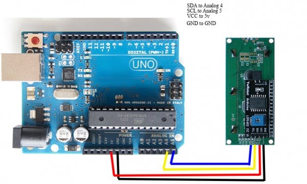 LCD 1602 con Modulo I2C Ywrobot IIC V1